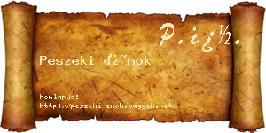 Peszeki Énok névjegykártya